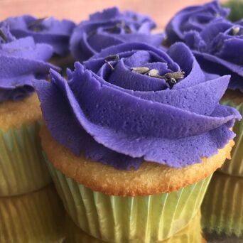 LEMON CUPCAKES WITH LAVENDER BUTTERCREAM