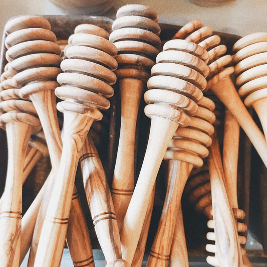 OLIVE WOOD HONEY DIPPER