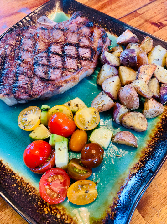 YUMMY, EASY, & "SAVE"-ORY: OVEN ROASTED POTATOES & CUCUMBER TOMATO SUMMER SALAD