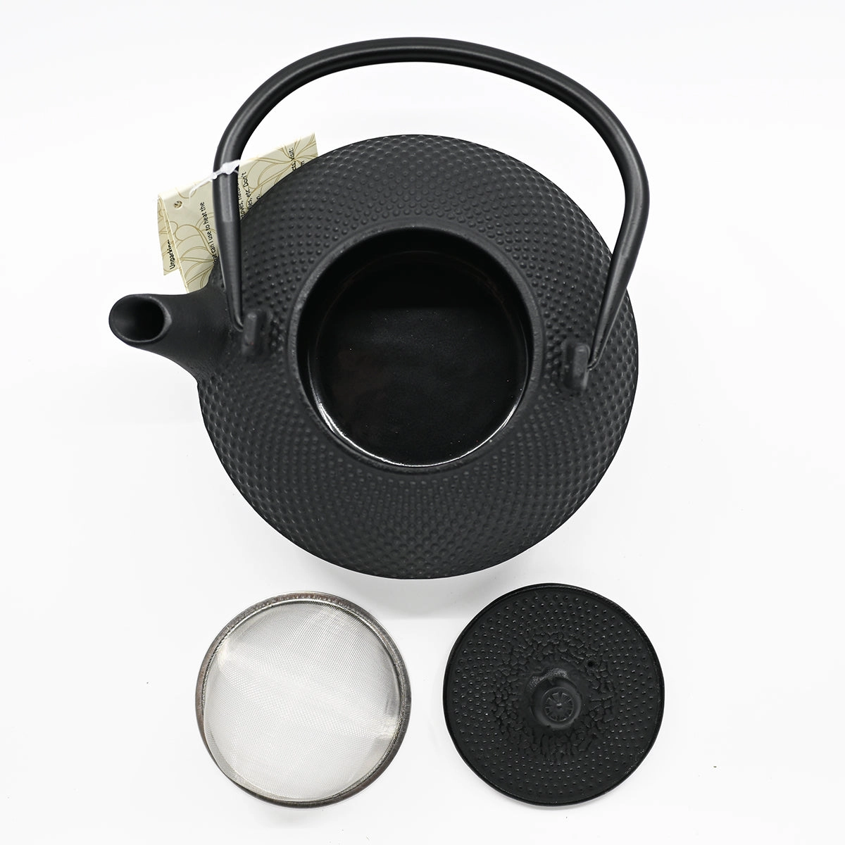 Black Hobnail Cast Iron Teapot