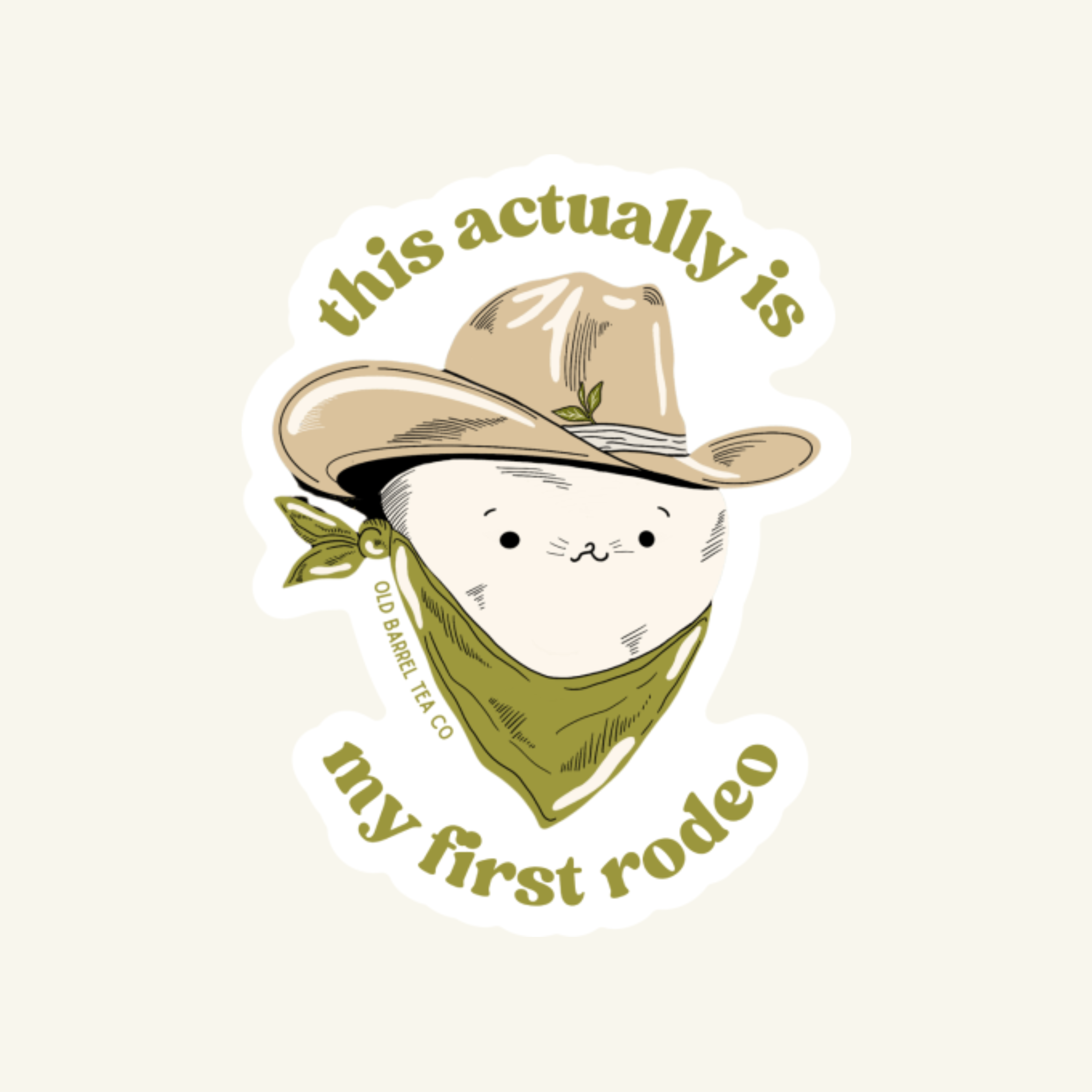 Matcha Cat First Rodeo Sticker