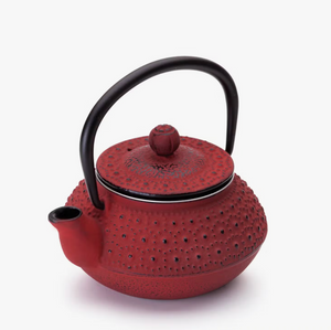 Red Hanoi Cast Iron Teapot