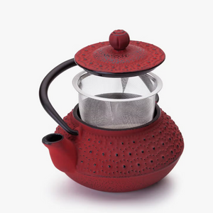 Red Hanoi Cast Iron Teapot