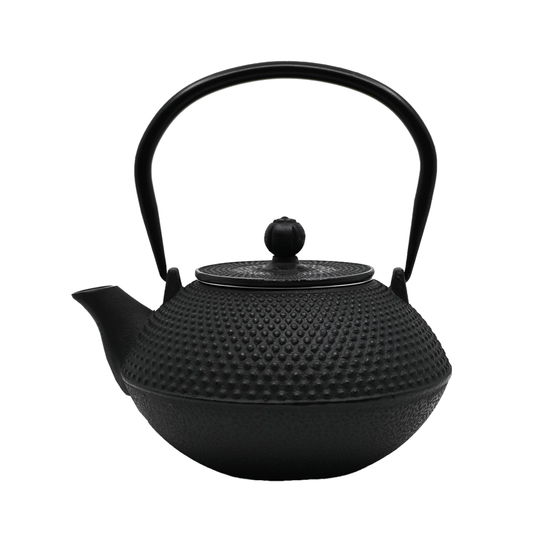 Black Hobnail Cast Iron Teapot