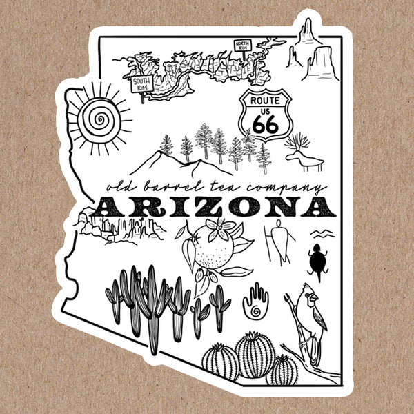 OBTC Arizona State Sticker – Old Barrel Tea Co
